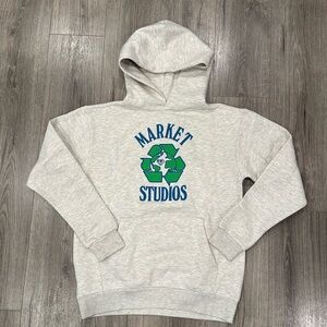 Oversized Market Studios Recycle Symbol Hoodie Men’s Size Extra Small